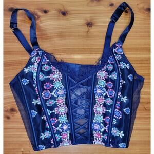 Victoria's Secret Embroidered Corset Top, Sz M NWT | Fairycore, Coquette, Bridal